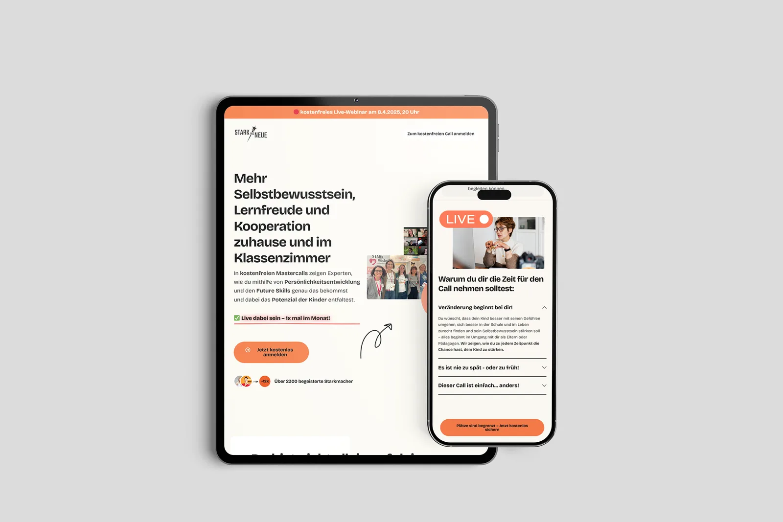 Stark ins Neue gGmbH — Anmeldestrecke mit genau einem Ziel